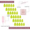 imageGlamnetic Press On Nails  Lime Green  Opaque Bright Neon Green Short Oval Fake Nails Reusable  15 Sizes  30 Nail KitLime Green