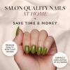 imageGlamnetic Press On Nails  Lime Green  Opaque Bright Neon Green Short Oval Fake Nails Reusable  15 Sizes  30 Nail KitMoss Green