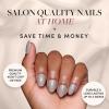 imageGlamnetic Press On Nails  Lime Green  Opaque Bright Neon Green Short Oval Fake Nails Reusable  15 Sizes  30 Nail KitPure Gray