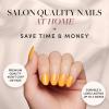 imageGlamnetic Press On Nails  Lime Green  Opaque Bright Neon Green Short Oval Fake Nails Reusable  15 Sizes  30 Nail KitSunset Orange