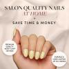 imageGlamnetic Press On Nails  Periwinkle  Short Almond Purple Glossy Lavender Fake Nails Reusable Spring Nails  15 Sizes  30 Nail Kit with Glue4Pastel Yellow