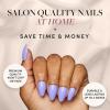 imageGlamnetic Press On Nails  Periwinkle  Short Almond Purple Glossy Lavender Fake Nails Reusable Spring Nails  15 Sizes  30 Nail Kit with Glue5Periwinkle