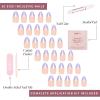 imageGlamnetic Press On Nails  Periwinkle  Short Almond Purple Glossy Lavender Fake Nails Reusable Spring Nails  15 Sizes  30 Nail Kit with GlueFrench Lilac