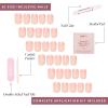 imageGlamnetic Press On Nails  Periwinkle  Short Almond Purple Glossy Lavender Fake Nails Reusable Spring Nails  15 Sizes  30 Nail Kit with GlueFrench Peach