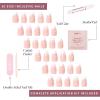 imageGlamnetic Press On Nails  Periwinkle  Short Almond Purple Glossy Lavender Fake Nails Reusable Spring Nails  15 Sizes  30 Nail Kit with GlueFrench Pearl