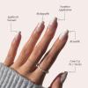 imageGlamnetic Press On Nails  Periwinkle  Short Almond Purple Glossy Lavender Fake Nails Reusable Spring Nails  15 Sizes  30 Nail Kit with GlueLace Blush