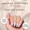 imageGlamnetic Press On Nails  Periwinkle  Short Almond Purple Glossy Lavender Fake Nails Reusable Spring Nails  15 Sizes  30 Nail Kit with GlueLace Blush