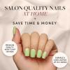 imageGlamnetic Press On Nails  Periwinkle  Short Almond Purple Glossy Lavender Fake Nails Reusable Spring Nails  15 Sizes  30 Nail Kit with GlueLight Sage