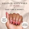imageGlamnetic Press On Nails  Periwinkle  Short Almond Purple Glossy Lavender Fake Nails Reusable Spring Nails  15 Sizes  30 Nail Kit with GlueLove Me