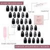 imageGlamnetic Press On Nails  Periwinkle  Short Almond Purple Glossy Lavender Fake Nails Reusable Spring Nails  15 Sizes  30 Nail Kit with GlueLove Me Not