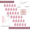 imageGlamnetic Press On Nails  Periwinkle  Short Almond Purple Glossy Lavender Fake Nails Reusable Spring Nails  15 Sizes  30 Nail Kit with GlueLovers Blush