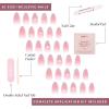 imageGlamnetic Press On Nails  Periwinkle  Short Almond Purple Glossy Lavender Fake Nails Reusable Spring Nails  15 Sizes  30 Nail Kit with GlueLovers Knot