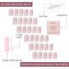imageGlamnetic Press On Nails  Periwinkle  Short Almond Purple Glossy Lavender Fake Nails Reusable Spring Nails  15 Sizes  30 Nail Kit with GluePinky Promise