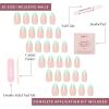 imageGlamnetic Press On Nails  Periwinkle  Short Almond Purple Glossy Lavender Fake Nails Reusable Spring Nails  15 Sizes  30 Nail Kit with GluePistachio Crme