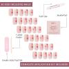 imageGlamnetic Press On Nails  Periwinkle  Short Almond Purple Glossy Lavender Fake Nails Reusable Spring Nails  15 Sizes  30 Nail Kit with GluePretty Bloom