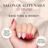 imageGlamnetic Press On Nails  Periwinkle  Short Almond Purple Glossy Lavender Fake Nails Reusable Spring Nails  15 Sizes  30 Nail Kit with GlueRed Blossom