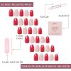 imageGlamnetic Press On Nails  Periwinkle  Short Almond Purple Glossy Lavender Fake Nails Reusable Spring Nails  15 Sizes  30 Nail Kit with GlueRed Blossom