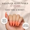 imageGlamnetic Press On Nails  Periwinkle  Short Almond Purple Glossy Lavender Fake Nails Reusable Spring Nails  15 Sizes  30 Nail Kit with GlueSoft Tangerine