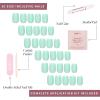 imageGlamnetic Press On Nails  Periwinkle  Short Almond Purple Glossy Lavender Fake Nails Reusable Spring Nails  15 Sizes  30 Nail Kit with GlueSoft Teal