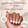 imageGlamnetic Press On Nails  Pink Macaron  SemiTransparent Pastel Light Pink French Tip Short Almond False Nails Reusable Stick On Fake Nails with Glue  Salon Quality  15 Sizes  30 Nail KitChocolat
