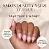 imageGlamnetic Press On Nails  Pink Macaron  SemiTransparent Pastel Light Pink French Tip Short Almond False Nails Reusable Stick On Fake Nails with Glue  Salon Quality  15 Sizes  30 Nail KitCaf Crme