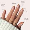 imageGlamnetic Press On Nails  Pink Macaron  SemiTransparent Pastel Light Pink French Tip Short Almond False Nails Reusable Stick On Fake Nails with Glue  Salon Quality  15 Sizes  30 Nail KitCaf Crme