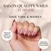 imageGlamnetic Press On Nails  Silver Belle  Short Round Natural Base Nails with 3D Silver Foil in a Glossy Finish  12 Sizes  30 Nail Kit with GlueCaramel Apple