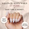 imageGlamnetic Press On Nails  Silver Belle  Short Round Natural Base Nails with 3D Silver Foil in a Glossy Finish  12 Sizes  30 Nail Kit with GlueEntranced