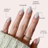 imageGlamnetic Press On Nails  Silver Belle  Short Round Natural Base Nails with 3D Silver Foil in a Glossy Finish  12 Sizes  30 Nail Kit with GlueEntranced