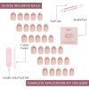 imageGlamnetic Press On Nails  Silver Belle  Short Round Natural Base Nails with 3D Silver Foil in a Glossy Finish  12 Sizes  30 Nail Kit with GlueFrankenbabe