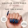 imageGlamnetic Press On Nails  Silver Belle  Short Round Natural Base Nails with 3D Silver Foil in a Glossy Finish  12 Sizes  30 Nail Kit with GlueGhost House