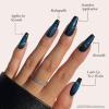 imageGlamnetic Press On Nails  Silver Belle  Short Round Natural Base Nails with 3D Silver Foil in a Glossy Finish  12 Sizes  30 Nail Kit with GlueGhost House