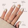 imageGlamnetic Press On Nails  Silver Belle  Short Round Natural Base Nails with 3D Silver Foil in a Glossy Finish  12 Sizes  30 Nail Kit with GlueGingerbread Knit