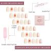 imageGlamnetic Press On Nails  Silver Belle  Short Round Natural Base Nails with 3D Silver Foil in a Glossy Finish  12 Sizes  30 Nail Kit with GlueGingerbread Knit
