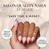 imageGlamnetic Press On Nails  Silver Belle  Short Round Natural Base Nails with 3D Silver Foil in a Glossy Finish  12 Sizes  30 Nail Kit with GlueMrs Claus