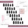 imageGlamnetic Press On Nails  Silver Belle  Short Round Natural Base Nails with 3D Silver Foil in a Glossy Finish  12 Sizes  30 Nail Kit with GluePhantom Glow