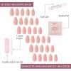 imageGlamnetic Press On Nails  Silver Belle  Short Round Natural Base Nails with 3D Silver Foil in a Glossy Finish  12 Sizes  30 Nail Kit with GlueSheer Pink