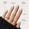 imageGlamnetic Press On Nails  Silver Belle  Short Round Natural Base Nails with 3D Silver Foil in a Glossy Finish  12 Sizes  30 Nail Kit with GlueSilent Night