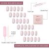 imageGlamnetic Press On Nails  Silver Belle  Short Round Natural Base Nails with 3D Silver Foil in a Glossy Finish  12 Sizes  30 Nail Kit with GlueSilver Belle