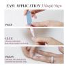 imageGlamnetic Press On Nails  Silver Belle  Short Round Natural Base Nails with 3D Silver Foil in a Glossy Finish  12 Sizes  30 Nail Kit with GlueSilver Belle