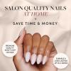imageGlamnetic Press On Nails  Silver Belle  Short Round Natural Base Nails with 3D Silver Foil in a Glossy Finish  12 Sizes  30 Nail Kit with GlueSnowdrift