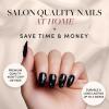 imageGlamnetic Press On Nails  Silver Belle  Short Round Natural Base Nails with 3D Silver Foil in a Glossy Finish  12 Sizes  30 Nail Kit with GlueWinter Comet