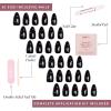 imageGlamnetic Press On Nails  Silver Belle  Short Round Natural Base Nails with 3D Silver Foil in a Glossy Finish  12 Sizes  30 Nail Kit with GlueWinter Comet