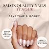imageGlamnetic Press On Nails  Silver Belle  Short Round Natural Base Nails with 3D Silver Foil in a Glossy Finish  12 Sizes  30 Nail Kit with GlueWinter Glaze