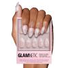 imageGlamnetic Press On Nails  Silver Belle  Short Round Natural Base Nails with 3D Silver Foil in a Glossy Finish  12 Sizes  30 Nail Kit with GlueSnowfall