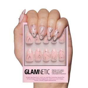 imageGlamnetic Press On Nails  Lilac Gray  Opaque Pale Light Lilac Gray Short Squoval False Nails Reusable Stick On Fake Nails with Glue  Salon Quality  15 Sizes  30 Nail KitAstro