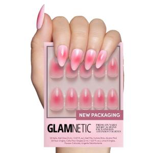 imageGlamnetic Press On Nails  Lilac Gray  Opaque Pale Light Lilac Gray Short Squoval False Nails Reusable Stick On Fake Nails with Glue  Salon Quality  15 Sizes  30 Nail KitBlushing Aura