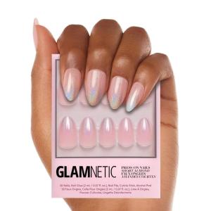imageGlamnetic Press On Nails  Lilac Gray  Opaque Pale Light Lilac Gray Short Squoval False Nails Reusable Stick On Fake Nails with Glue  Salon Quality  15 Sizes  30 Nail KitWinter Storm