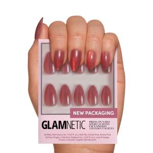 imageGlamnetic Press On Nails  Lilac Gray  Opaque Pale Light Lilac Gray Short Squoval False Nails Reusable Stick On Fake Nails with Glue  Salon Quality  15 Sizes  30 Nail KitRose