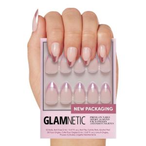 imageGlamnetic Press On Nails  Lilac Gray  Opaque Pale Light Lilac Gray Short Squoval False Nails Reusable Stick On Fake Nails with Glue  Salon Quality  15 Sizes  30 Nail KitRock Candy